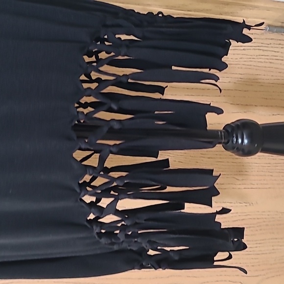 Boho hippie fringe racerback sharkbite hem dress or swimsuit cover-up - Picture 2 of 3